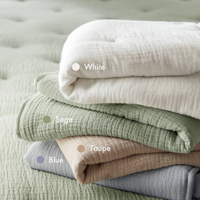 Breeze - Gauze Embroidered Euro Sham - Blue