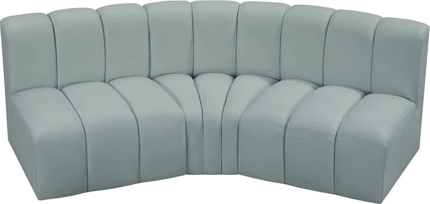 Arc - Faux Leather 3 Piece Modular Corner Sofa - Simple Home Plus