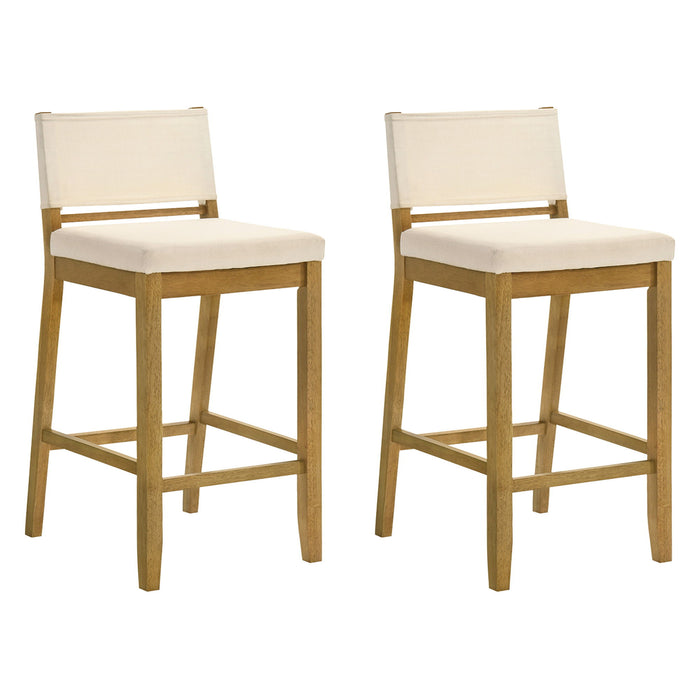 Yaneli - Contemporary Natural Wood Bar Height Kitchen Bar Stool - Simple Home Plus