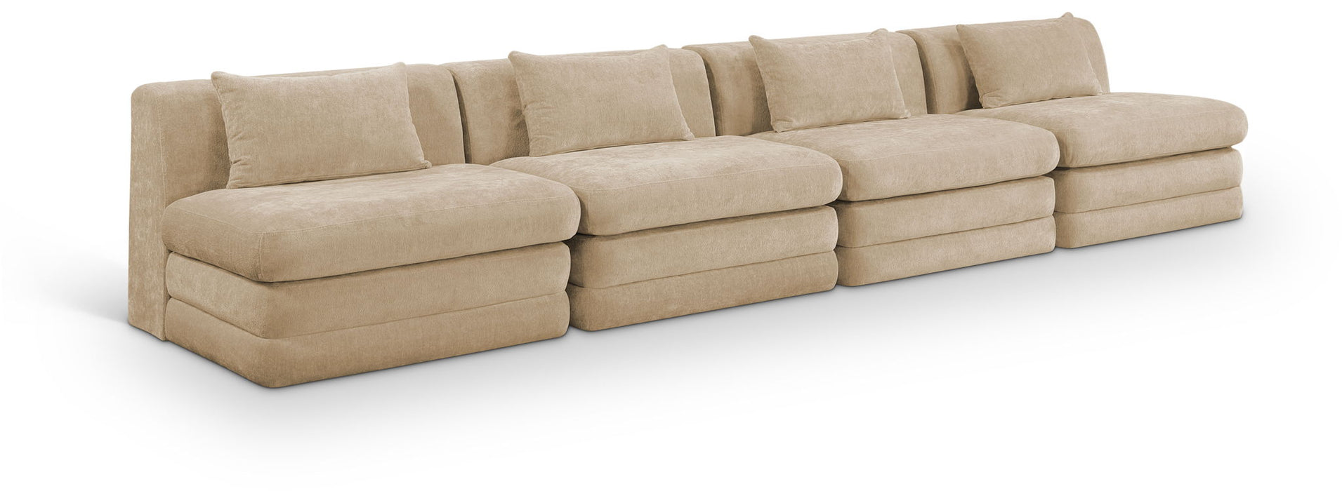 Stellar - 4 Piece Upholstered Modular Sectional - Simple Home Plus