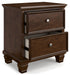 Danabrin - Brown - Two Drawer Nightstand - Simple Home Plus
