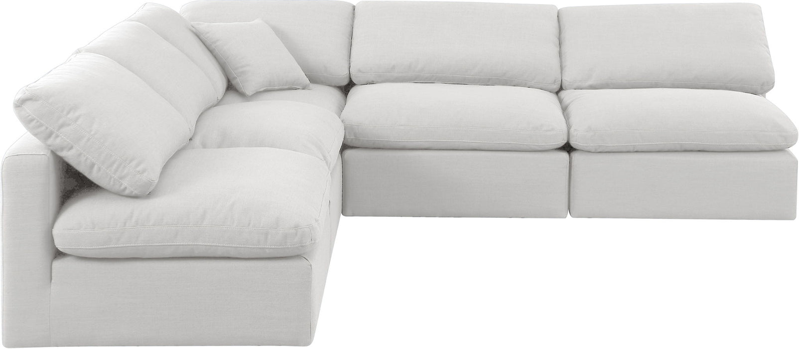 Indulge - Linen 5 Piece Modular Corner Armless Sectional - White - Simple Home Plus