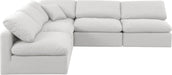 Indulge - Linen 5 Piece Modular Corner Armless Sectional - White - Simple Home Plus
