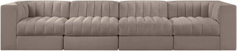 Rummi - Velvet Performance Fabric Upholstered 4 Piece Modular Sofa - Simple Home Plus