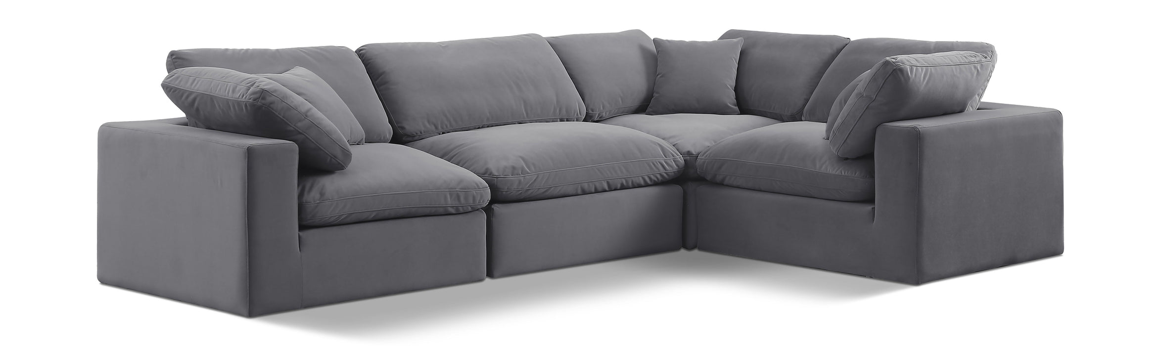 Comfy - 4 Piece Velvet Modular Sectional - Simple Home Plus