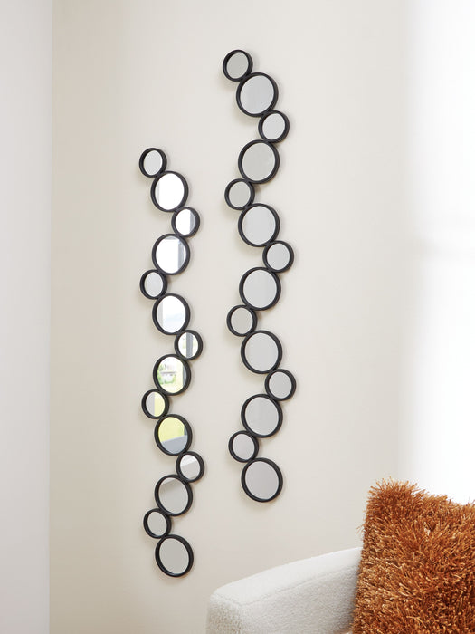 Vinler - Black - Accent Mirror Set (Set of 2) - Simple Home Plus