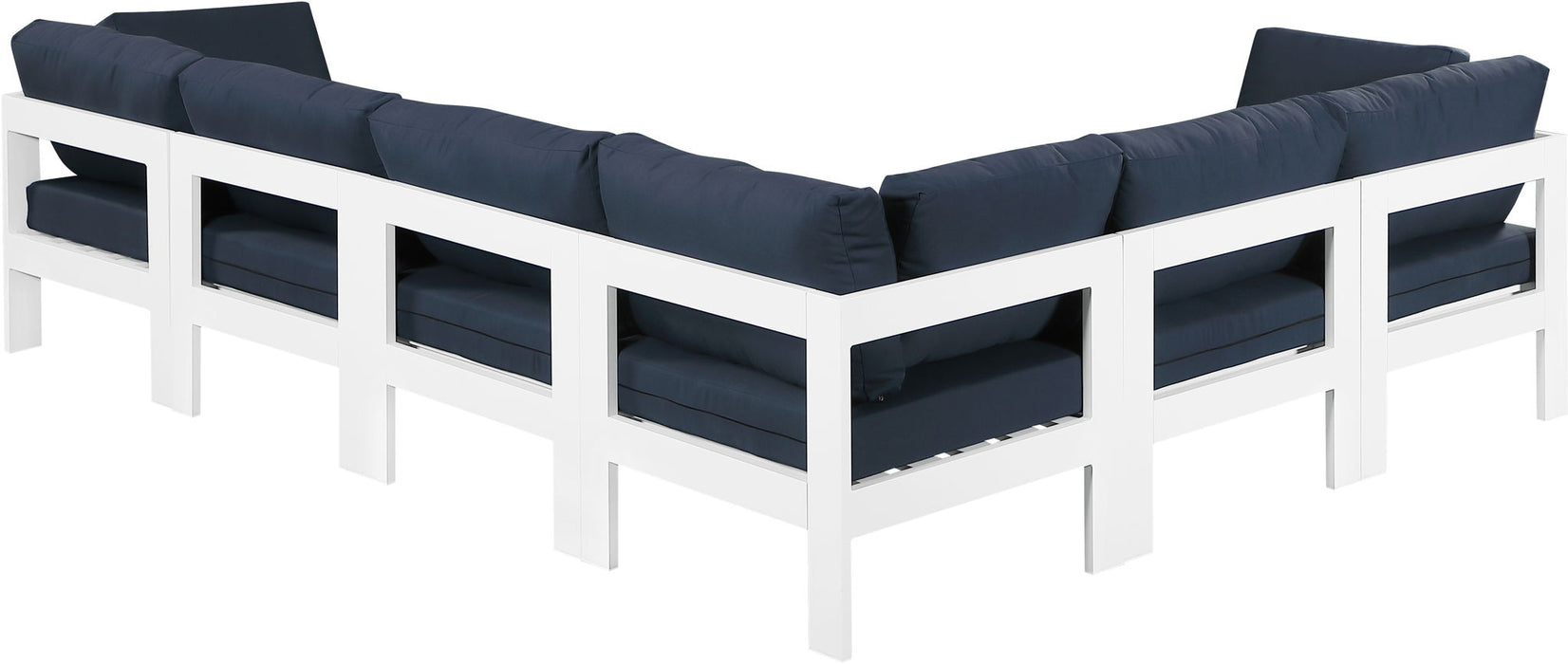 Nizuc - Outdoor Patio 6 Piece Modular Sectional With White Frame - Simple Home Plus