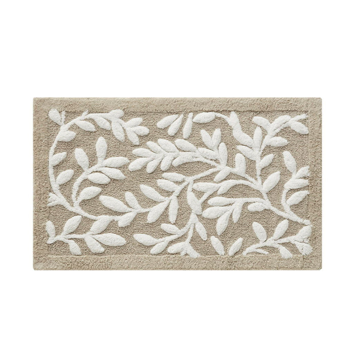 Serene - 21" x 34" Cotton Tufted Bath Rug - Beige - Simple Home Plus