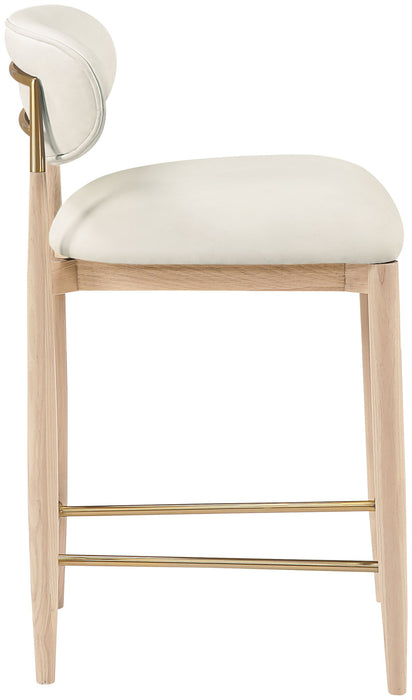 Riccio - Stool - Natural And Gold Frame - Simple Home Plus
