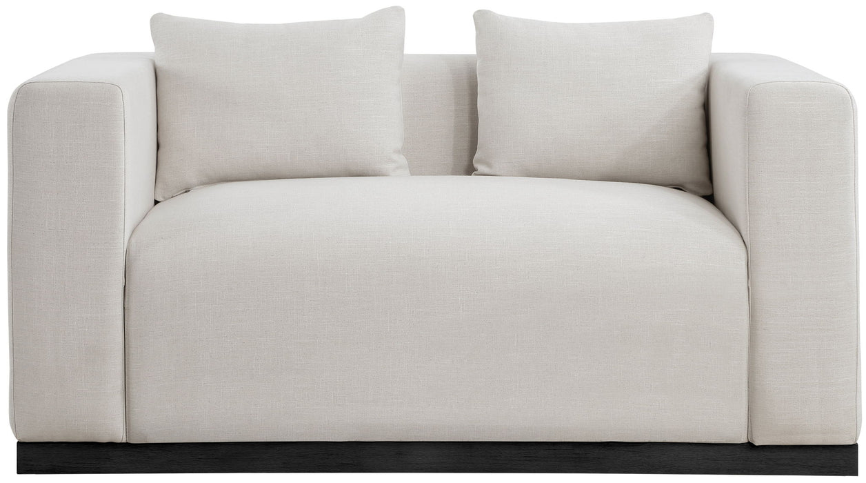Alfie - Linen Textured Fabic Loveseat - Simple Home Plus