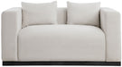 Alfie - Linen Textured Fabic Loveseat - Simple Home Plus
