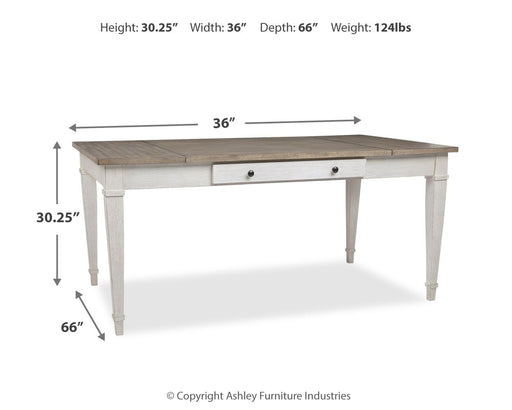 Skempton - White - RECT DRM Table w/Storage - Simple Home Plus