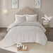 Laetitia - King 3 Piece Tufted Medallion Duvet Cover Set - Gray - Simple Home Plus