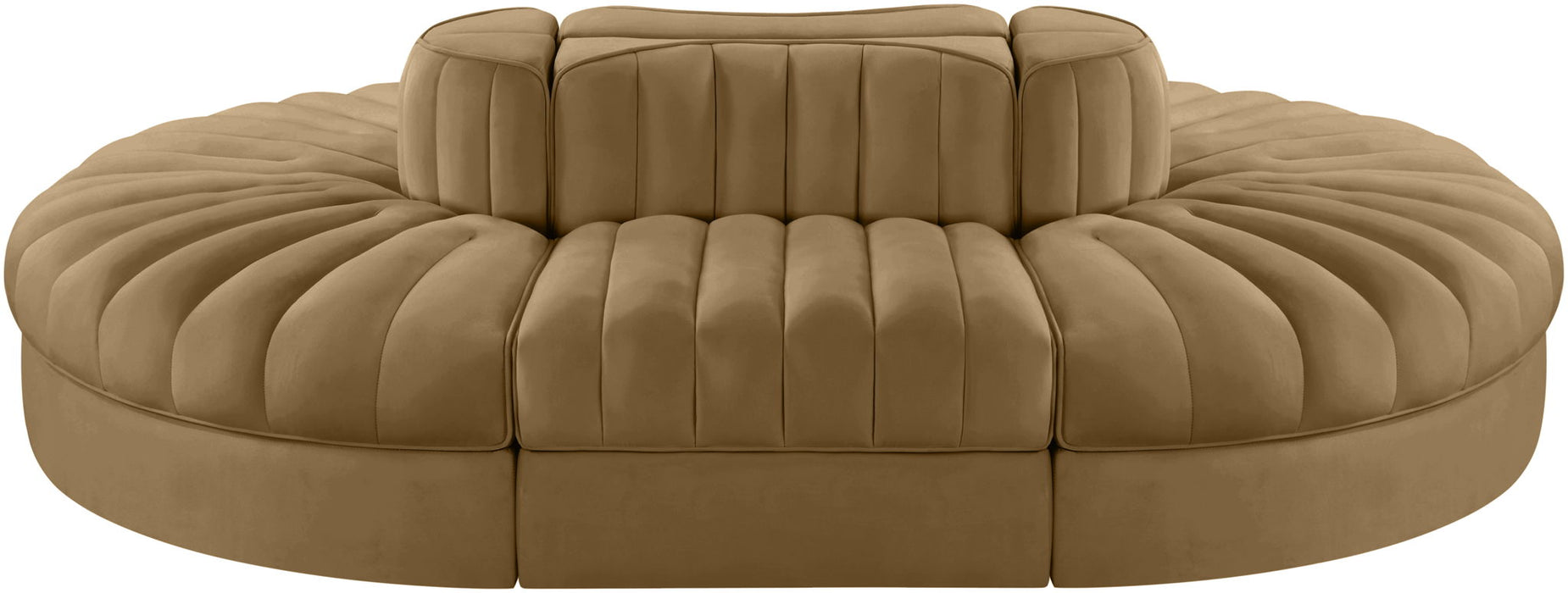 Rummi - Oval Velvet Performance Fabric Upholstered 6 Piece Modular Sectional - Simple Home Plus