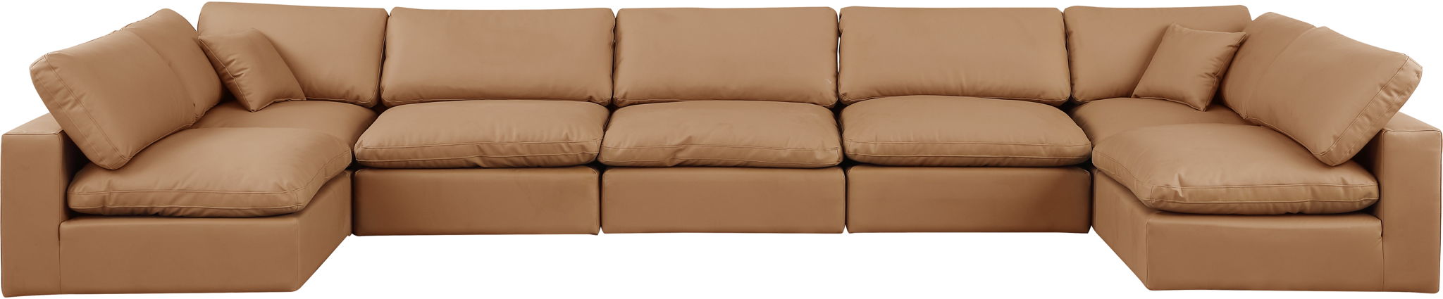 Comfy - 7 Piece Faux Leather Modular Armless Sectional - Simple Home Plus