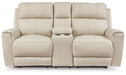 Dahlmoore - Almond - Dbl Power Reclining Loveseat With Console - Simple Home Plus