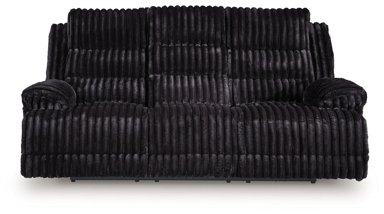 Rhine Falls - Onyx - Reclining Power Sofa With Drop Down Table - Simple Home Plus