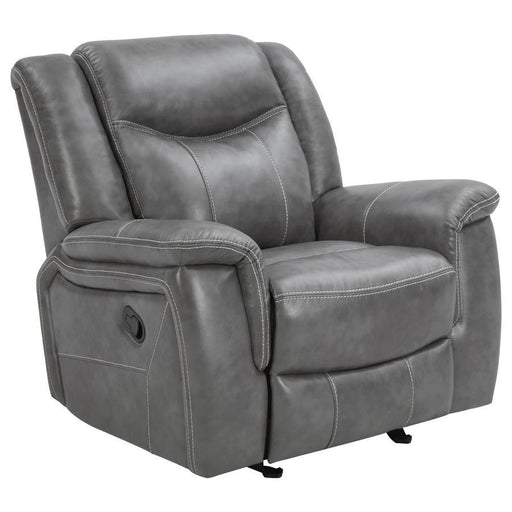 Conrad - Upholstered Padded Arm Glider Recliner - Gray - Simple Home Plus