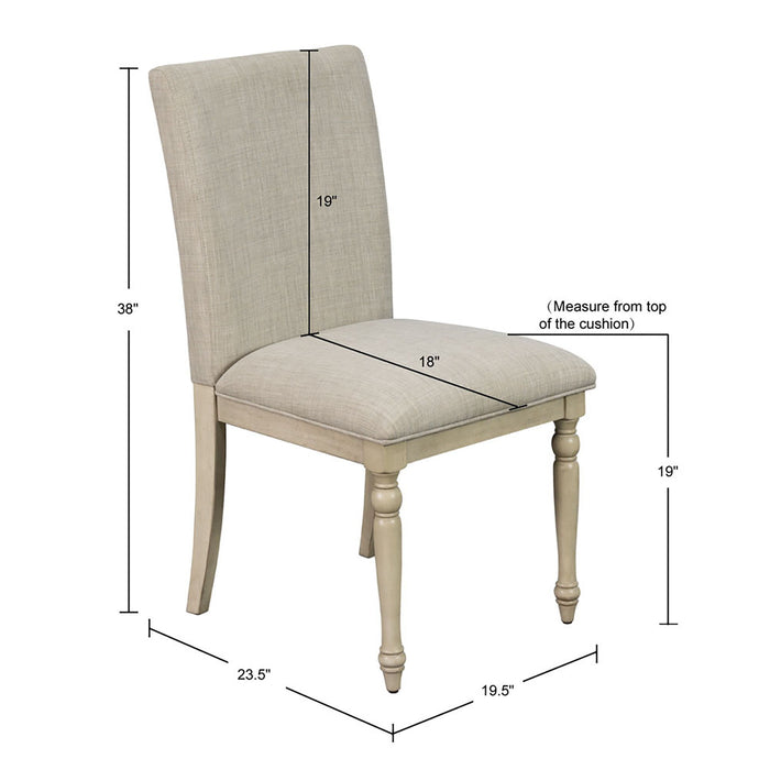 Fiona - Upholstered Dining Chair With Turned Wood Legs (Set of 2) - Light Gray - Simple Home Plus