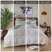 Nea - King Printed Comforter Set With Trims - Off White / Gray - Simple Home Plus