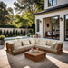 Mirella - 5 Piece Water Resistant Fabric Upholstered Outdoor Patio Modular Sectional - Simple Home Plus