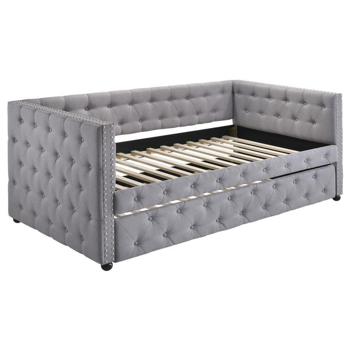 Mockern - Upholstered Twin Daybed With Trundle - Gray - Simple Home Plus