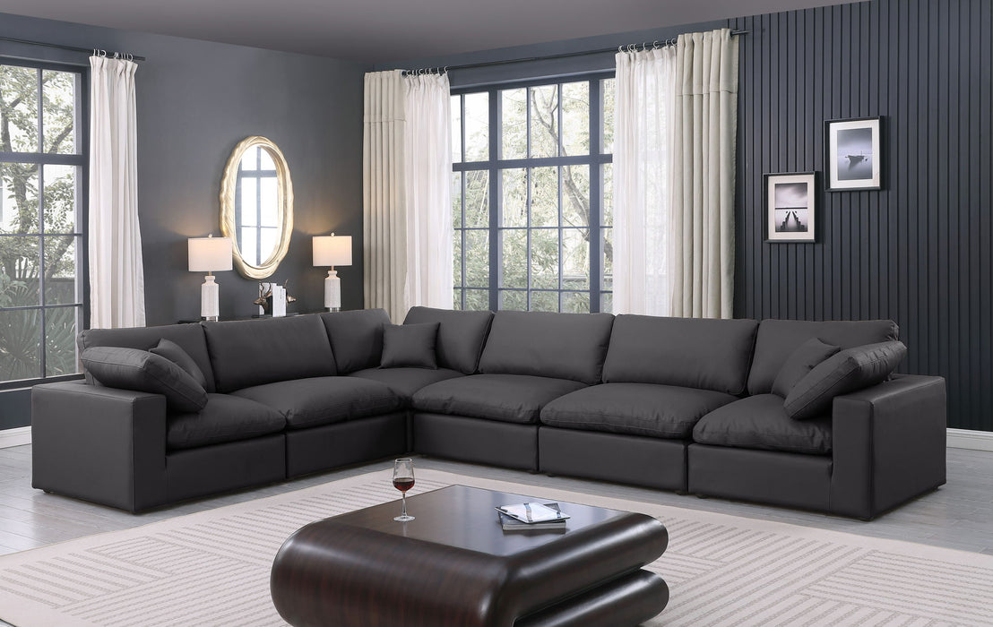 Comfy - 6 Piece Faux Leather Modular Corner Sectional - Simple Home Plus