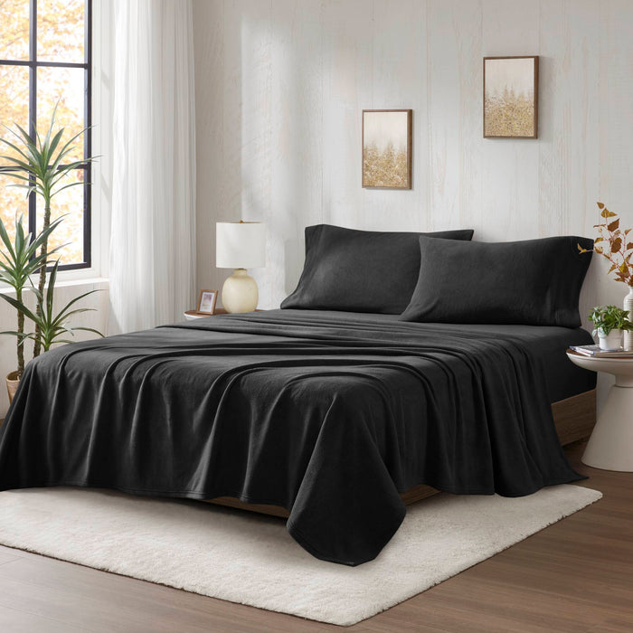 Micro Fleece - Twin Sheet Set - Black - Simple Home Plus