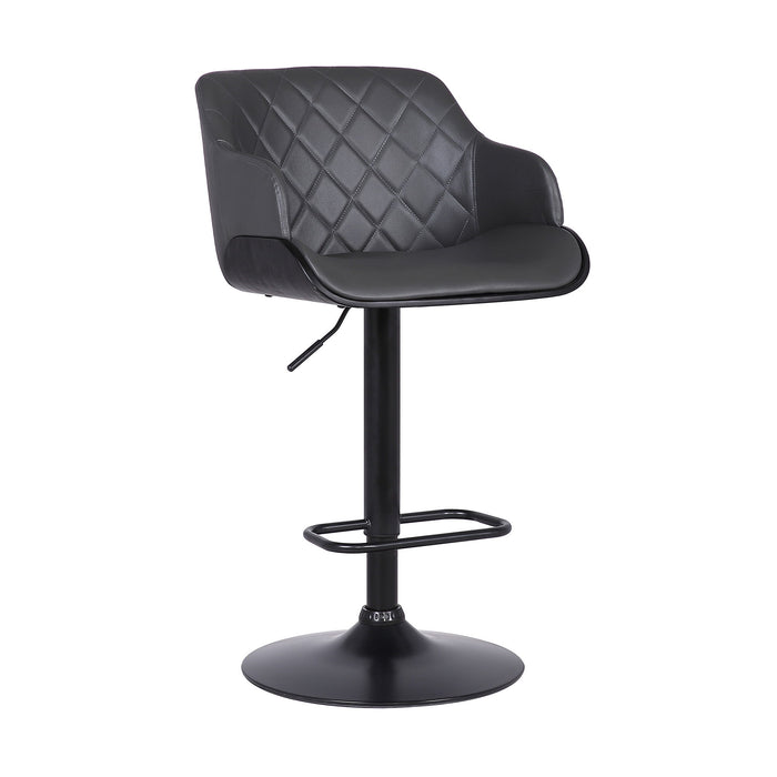 Toby - Adjustable Height Swivel Bar Stool - Black / Gray - Simple Home Plus