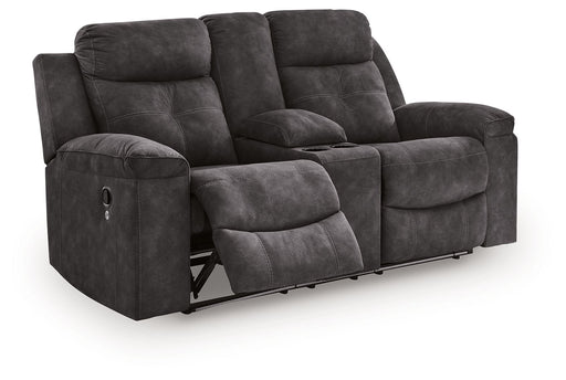 Brysonview - Double Reclining Loveseat With Console - Charcoal - Simple Home Plus
