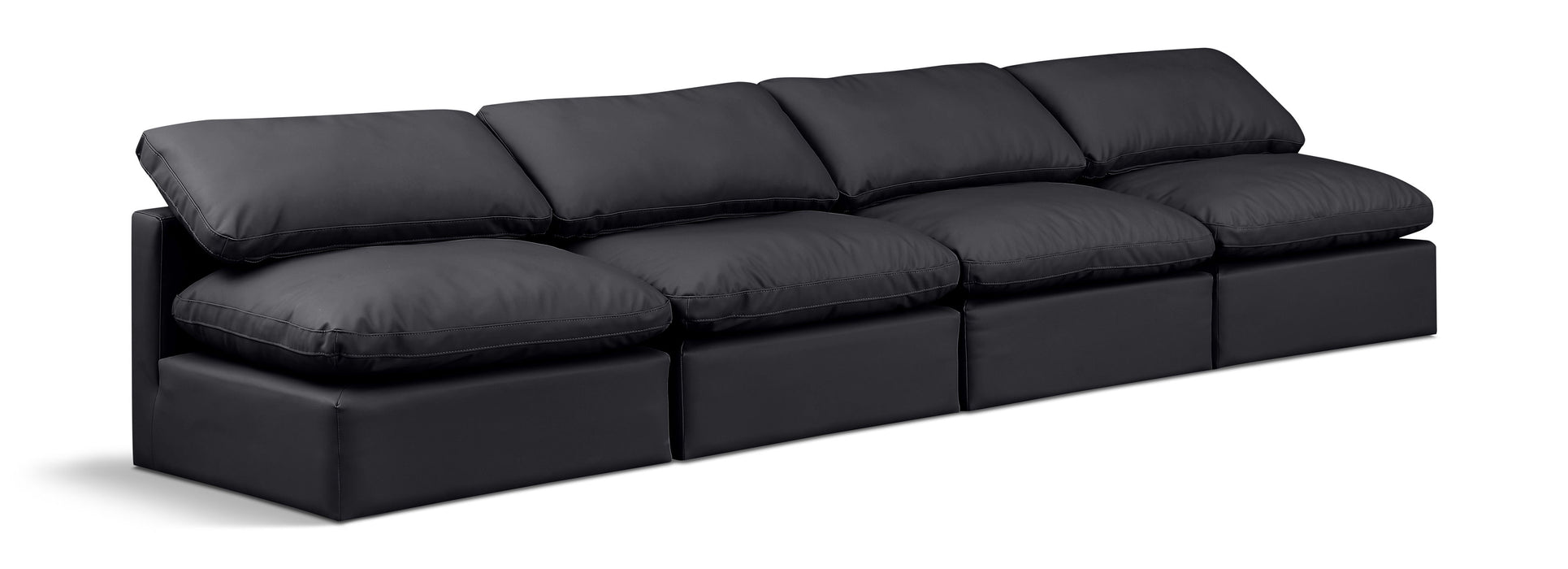Indulge - Faux Leather 4 Seat Modular Armless Sofa - Simple Home Plus