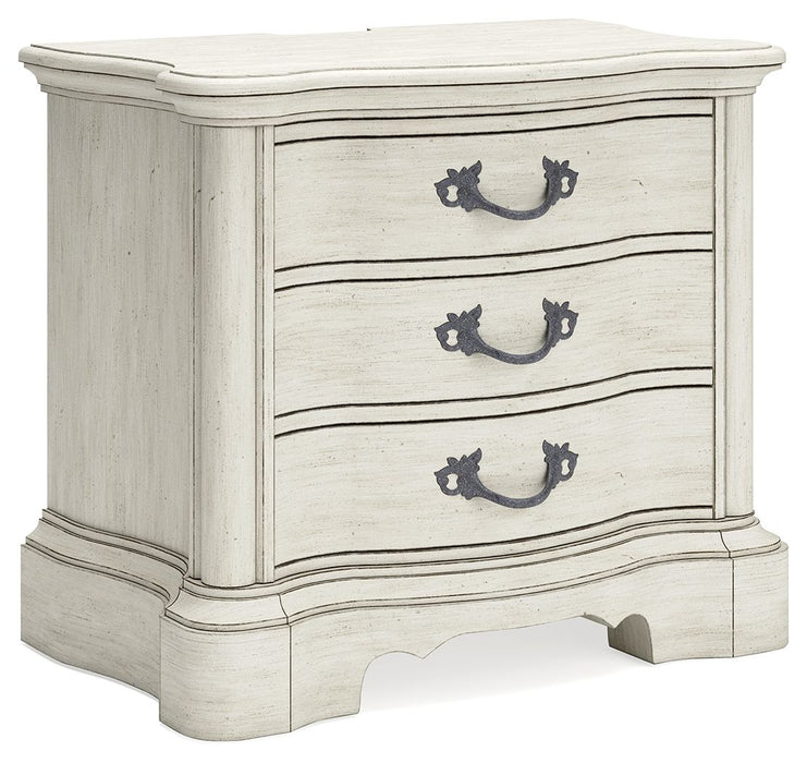 Arlendyne - Antique White - Three Drawer Night Stand - Simple Home Plus