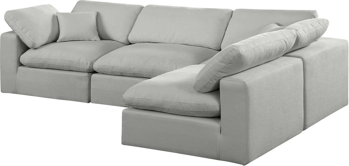 Comfy - 4 Piece Linen Fabric Modular Armless Sectional - Simple Home Plus