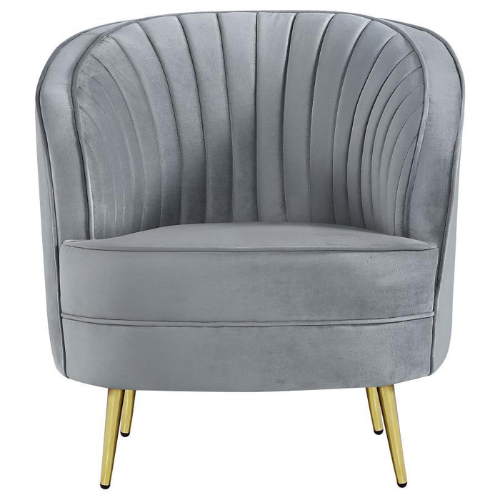 Sophia - Upholstered Channel Tufted Barrel Accent Chair - Simple Home Plus