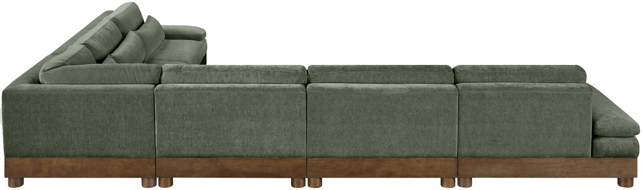 Turin - Chenille Fabric Upholstered Modular Sectional - Green - Simple Home Plus