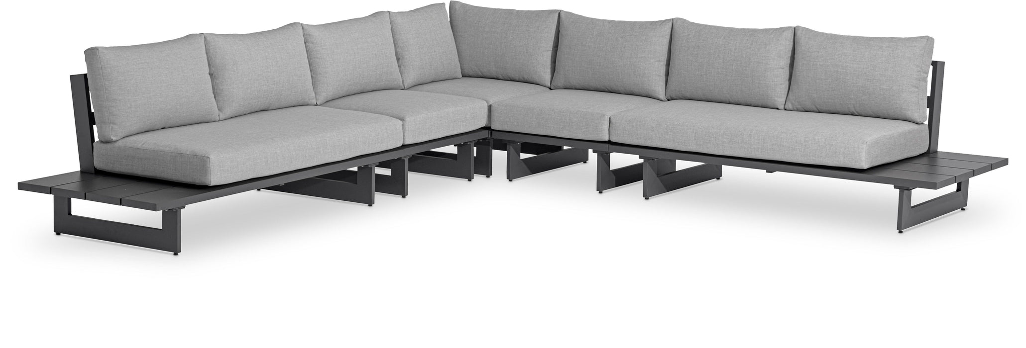 Maldives - 5 Piece Water Resistant Outdoor Patio Modular Sectional With Gray Base - Simple Home Plus