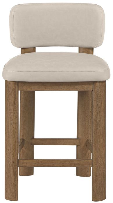 Paloma - Faux Leather Upholstered Counter Stool (Set of 2) - Brown Frame - Simple Home Plus
