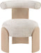 Calder - Linen Textured Fabric Upholstered Accent Chair - Painted Natural Base - Simple Home Plus