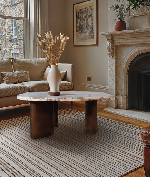 Puglia - Marble Top And Oak Wood Base Table