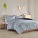 Malea - Shaggy Long Fur King Comforter Mini Set - Black/Light Blue - Simple Home Plus