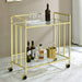 Cara - 2-tier Rectangular Glass Shelf Metal Bar Cart - Simple Home Plus
