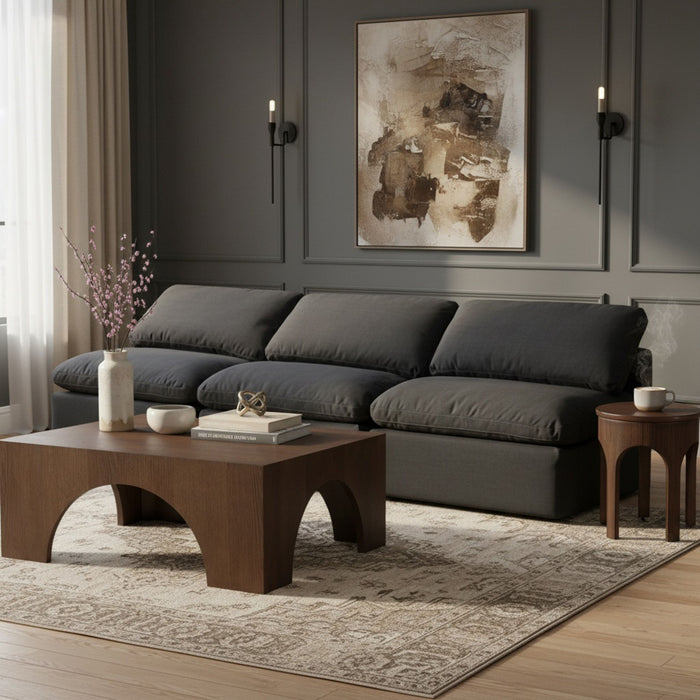 Indulge - Linen 3 Seat Modular Armless Sofa - Simple Home Plus