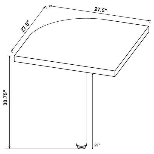 Skylar - Square Corner Table - Cappuccino - Simple Home Plus
