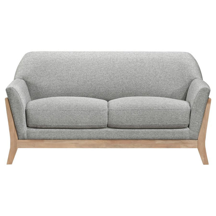 Vaughn - Fabric Upholstered Flared Arm Loveseat - Gray - Simple Home Plus
