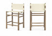Santos - Upholstered Counter Stool With Stained Brown Base - Simple Home Plus