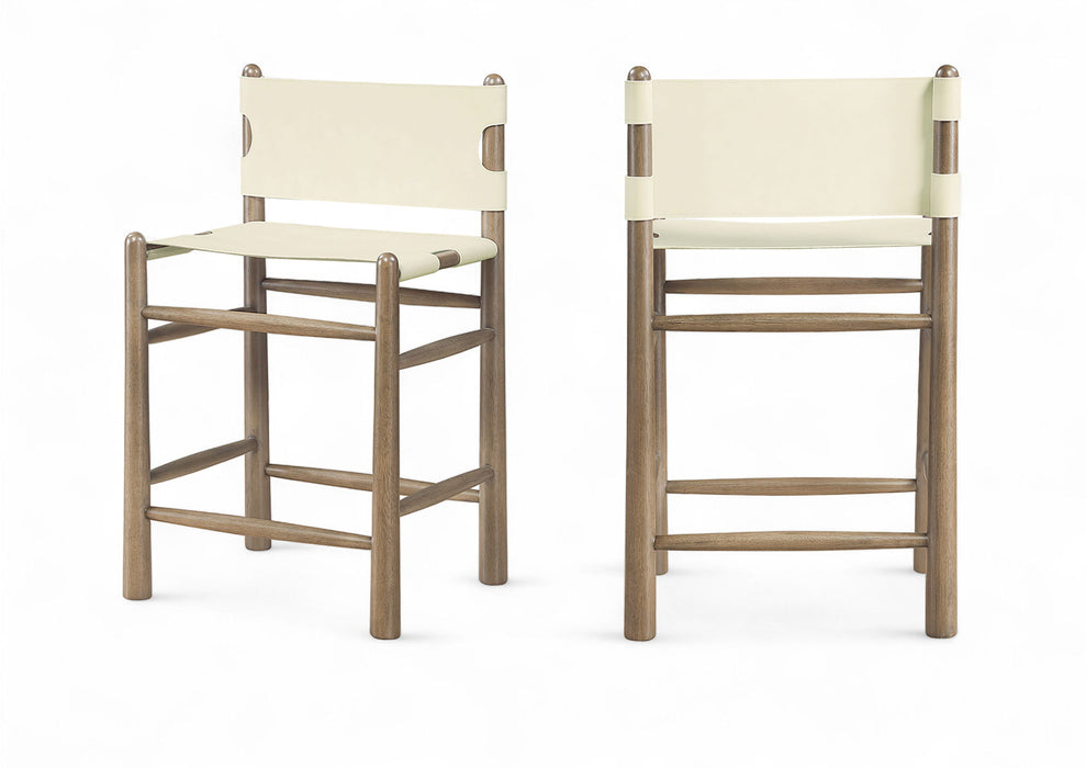 Santos - Upholstered Counter Stool With Stained Brown Base - Simple Home Plus