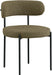 Beacon - Boucle Fabric Dining Chair With Black Legs (Set of 2) - Olive Green - Simple Home Plus
