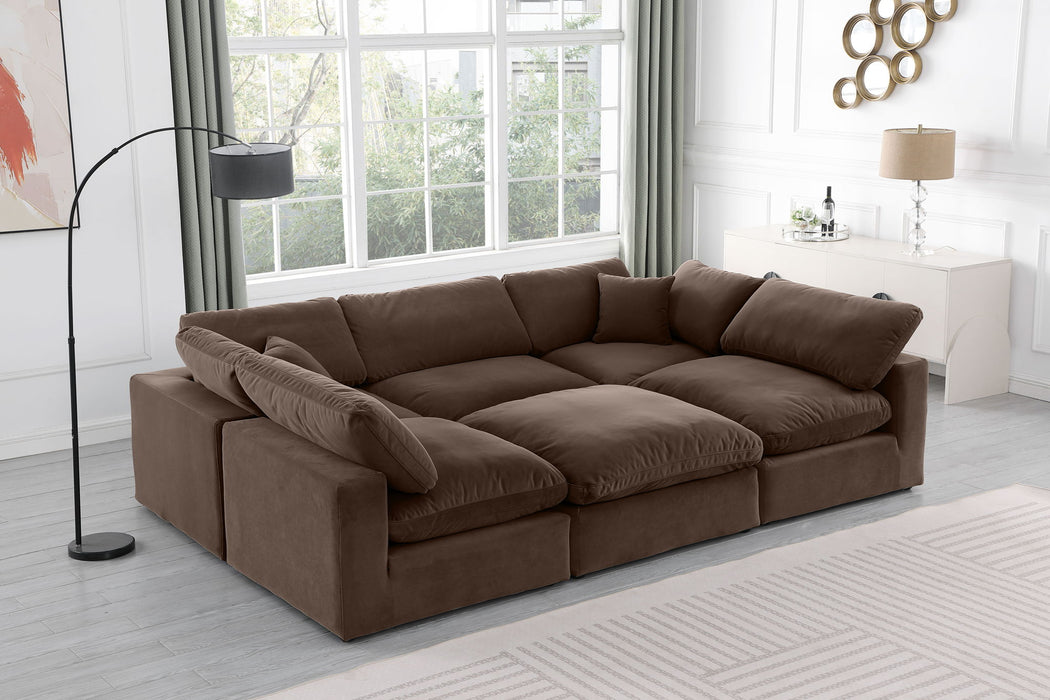 Comfy - 6 Piece Velvet Sectional - Simple Home Plus