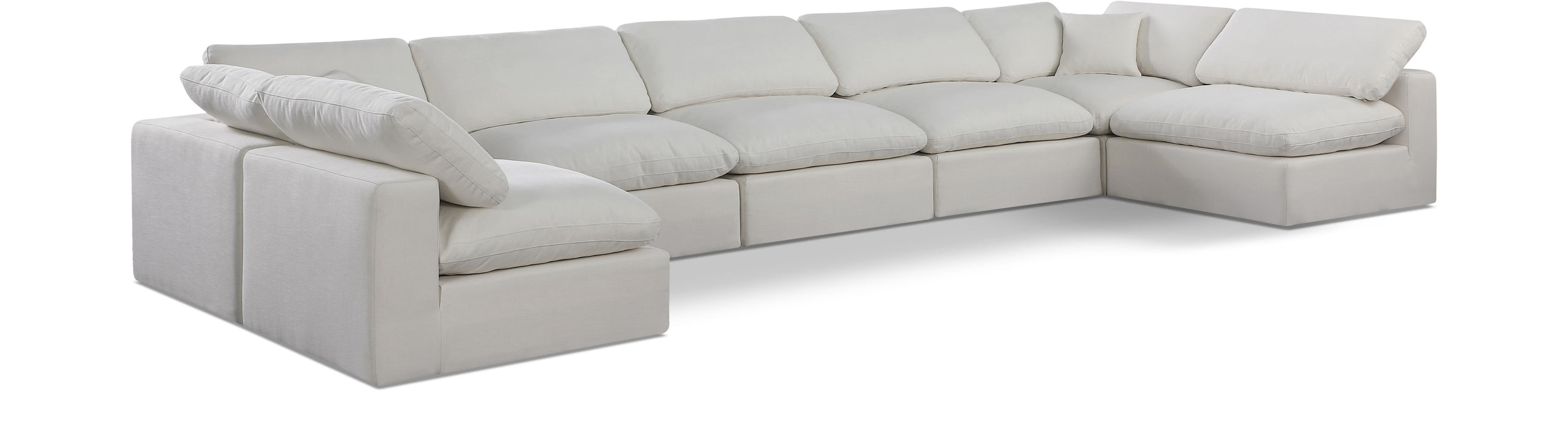 Comfy - 7 Piece Linen Modular Armless Sectional - Simple Home Plus
