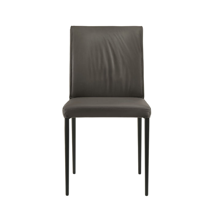 Meriam - Full Back Top Grain Leather Upholstered Metal Dining Chairs (Set of 2)